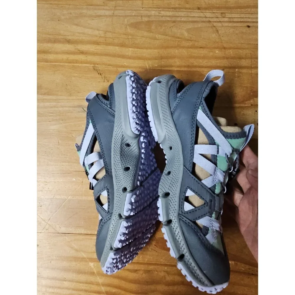Merrell Women Hydrotrekker Sport Sandal Grey Turbulence Aqua Bungee Lace Up 5.5‎